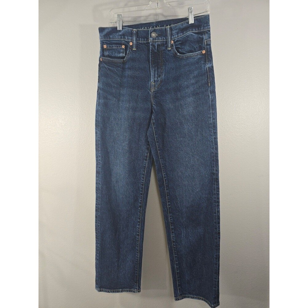American Eagle Jeans Mens 30x31 Loose Straight Medium Wash Faded Whiskered AI